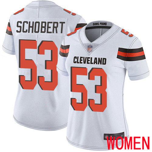 Cleveland Browns Joe Schobert Women White Limited Jersey #53 NFL Football Road Vapor Untouchable